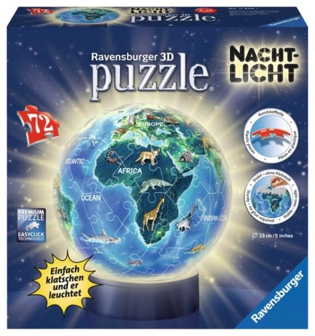 Puzzle ball 3D luminoso Mappamondo Notturno Ravensburger