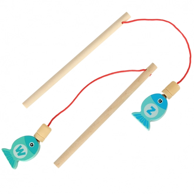 Gioco di pesca magnetica in legno Montessori