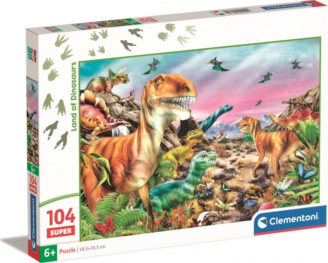 Puzzle Clementoni Terra Dei Dinosauri 104 Pezzi