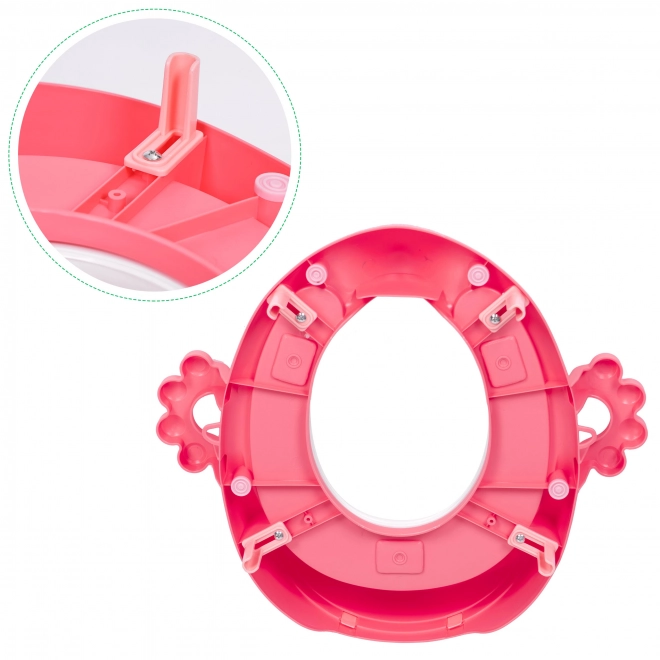 Sedile per WC per bambini con maniglie, cuscino morbido, rosa, Ecotoys