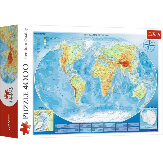 Puzzle Mappa Fisica del Mondo 4000 Pezzi