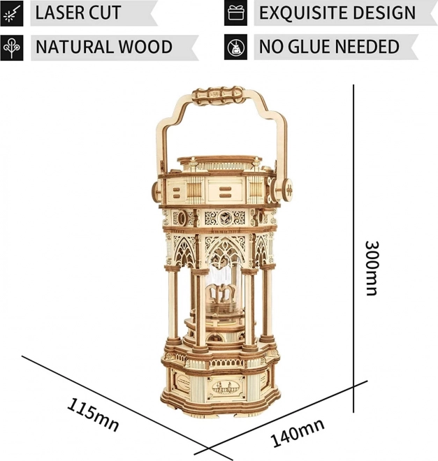 Lanterna Vittoriana 3D Puzzle in Legno Illuminato con Carillon