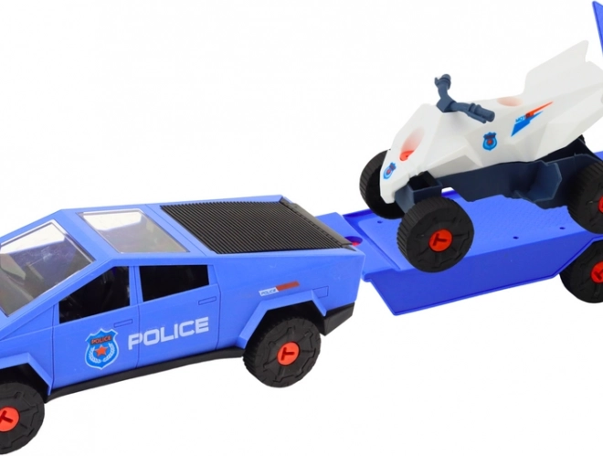 Auto della polizia con rimorchio per un gioco realistico