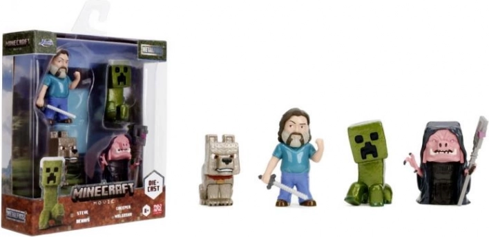 set di figure in metallo MINECRAFT MOVIE 6,5 cm – 4 pezzi