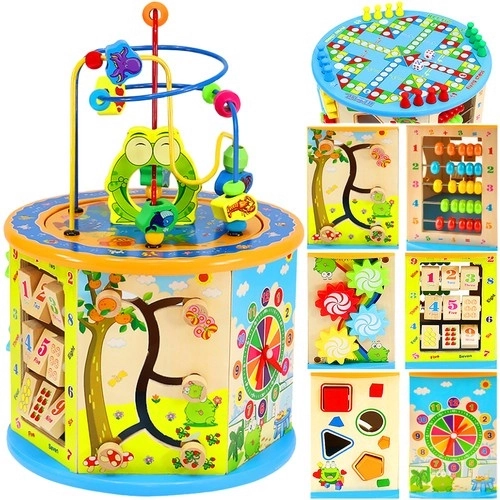 Cubo educativo in legno 8 in 1
