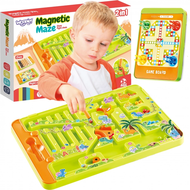 WOOPIE Labirinto Magnetico 2 in 1 Gioco Ludo