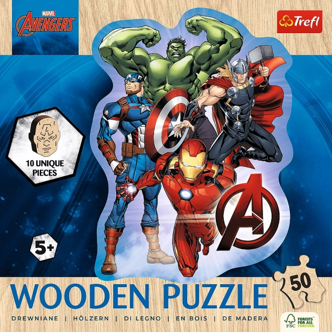 Puzzle in legno Avengers e le loro avventure 50 pezzi