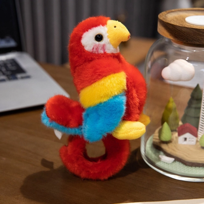 Pappagallo peluche braccialetto rosso