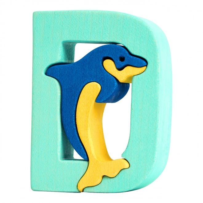 Puzzle in legno con lettere D Delphino