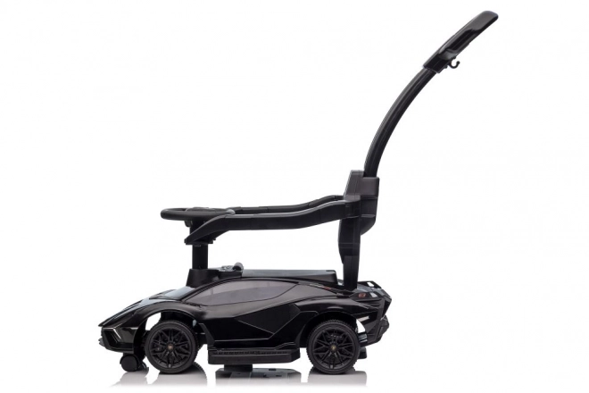 Macchina da passeggio Lamborghini bianca con spintore – nero