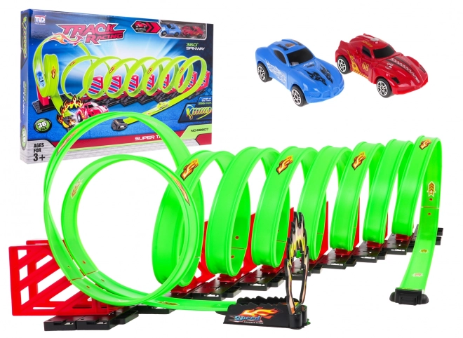 Pista Extreme per Bambini con Loop 360 Gradi e Due Auto da Corsa