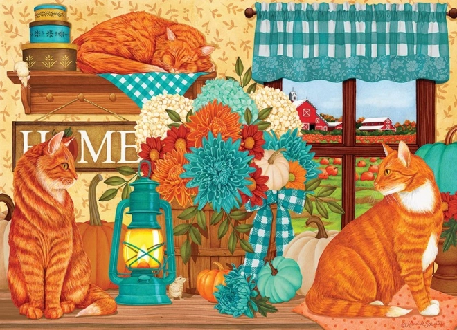 Puzzle Gatti in Colori Zucca 500 Pezzi