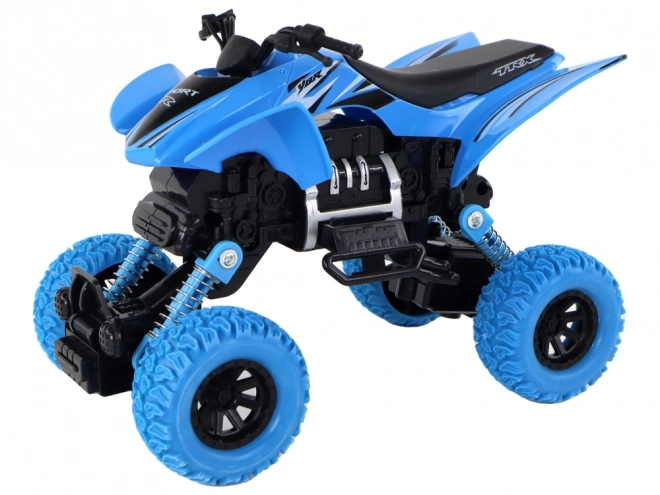 Quad da Spinta per Bambini con Motore a Frizione e Ruote in Gomma Blu