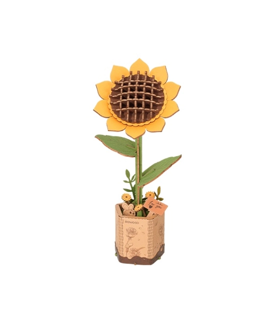 Girasole in legno realistico come decorazione