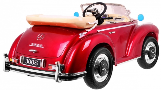 Mercedes Benz 300S Retrò per bambini Vernice rossa + telecomando + EVA + avviamento lento + LED MP3