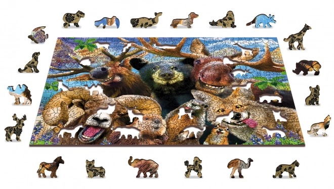 Puzzle in legno nel bosco 2 in 1