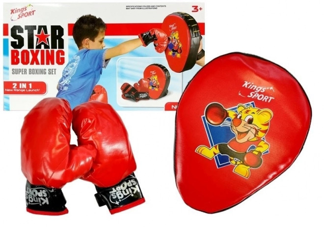 Set da Boxe Guanti e Scudo per Bambini