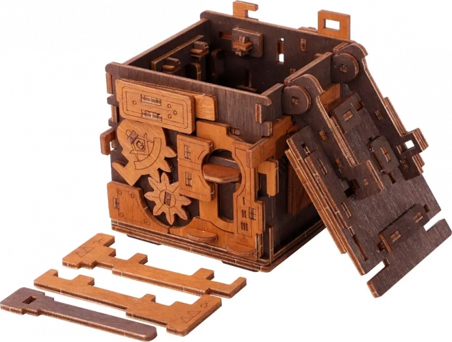 Wooden city puzzle 3D camera escape room