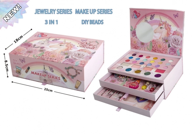 Set 3 in 1 per makeup, unghie e gioielli rosa
