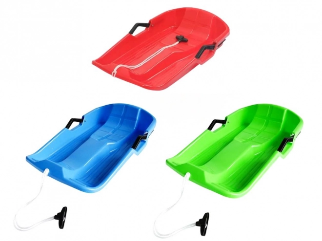 Slitta in plastica con freni e corda di traino