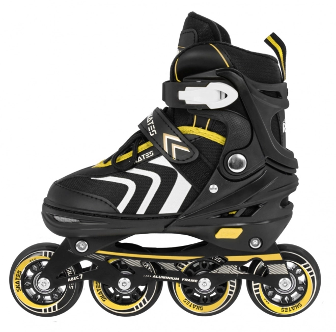 Set 4 in 1 Pattini a rotelle, rollers e pattini da ghiaccio per bambini taglia 29-33 Rosa – Giallo