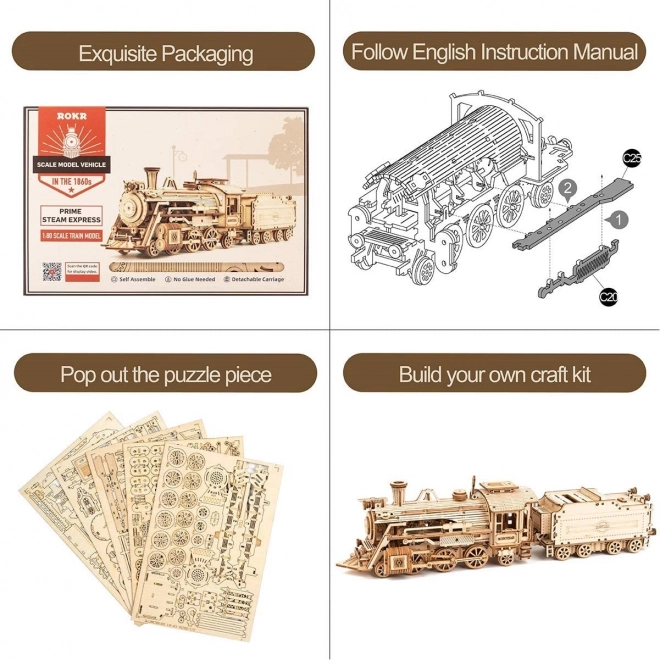 Puzzle in legno 3D Prime Steam Express - 308 pezzi