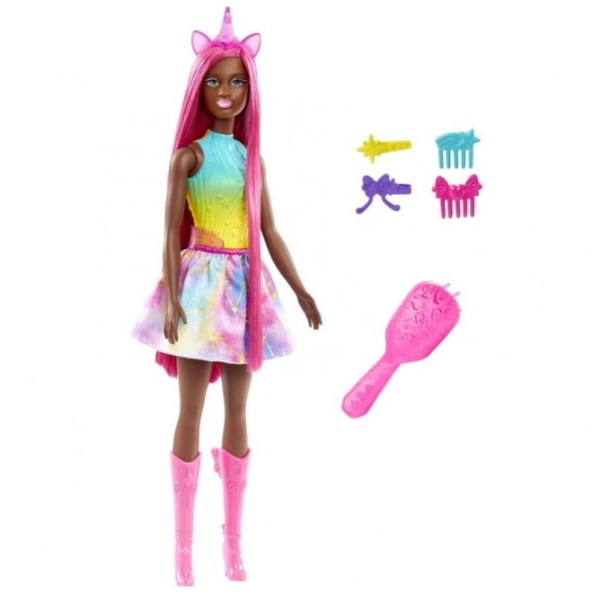 Bambola Barbie Fata Unicorno con Lunghi Capelli