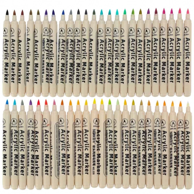 Marker acrilici impermeabili per tessuti e pietre, set di 48 pezzi