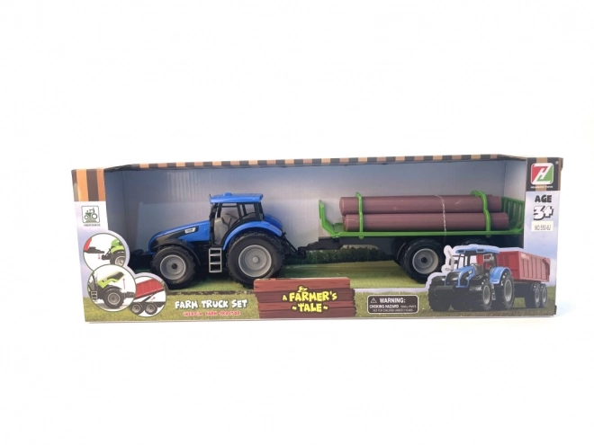Giocattolo Trattore con Rimorchio per Tronchi per Bambini