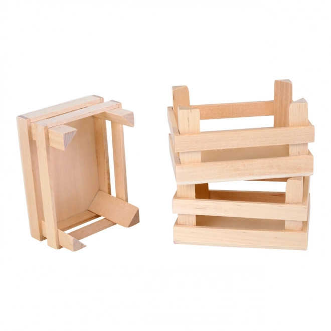 Set cassette di legno piccole 3 pezzi