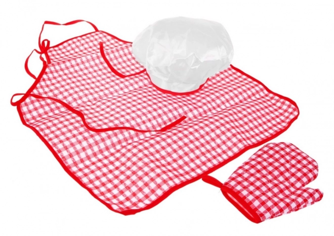 Set chef rosso per bambini 3+ con pentole e accessori