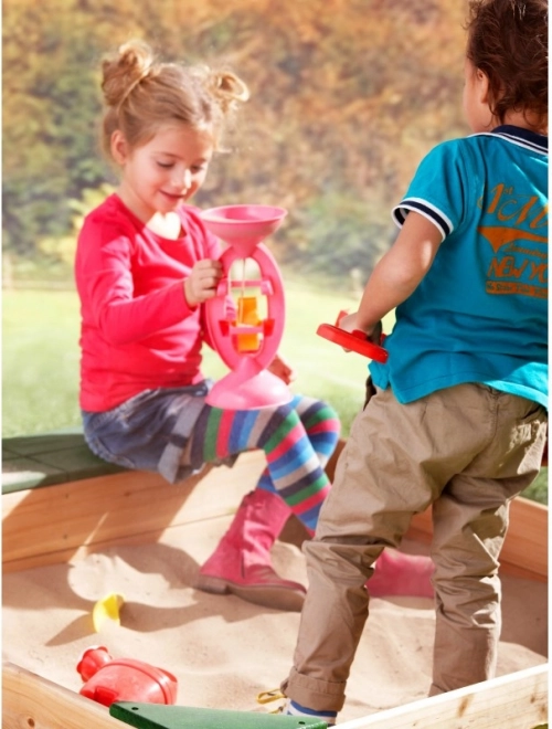 Sandbox in legno AXI con spazio di stivaggio e telone