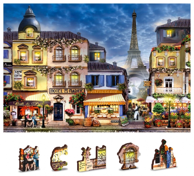 Puzzle in legno colazione a Parigi 2 in 1