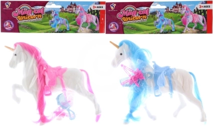 Unicorno con accessori – pony colorato in velluto con pettine e fermaglio