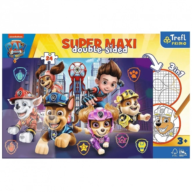 Puzzle Doppio Paw Patrol: Sfida Nuova SUPER MAXI 24 Pezzi