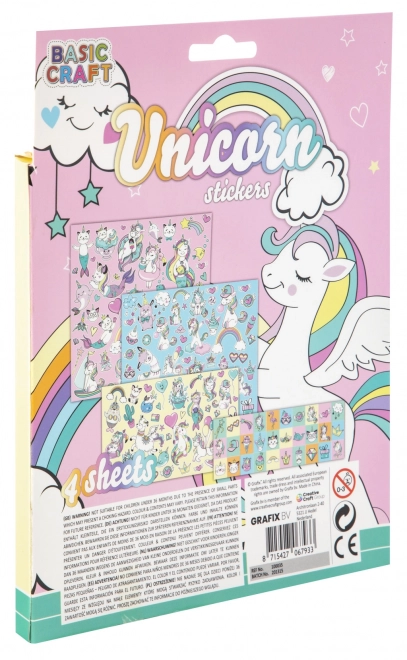 Adesivi Unicorno 4 fogli