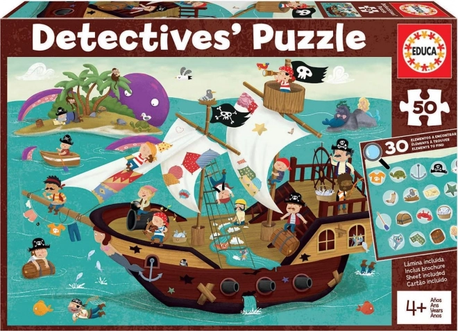 Puzzle detective nave dei pirati 50 pezzi