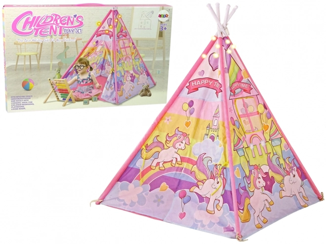 Tenda per bambini con effetti luminosi unicorni