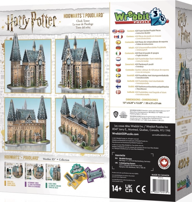 Puzzle 3D Torre dell'Orologio Hogwarts Harry Potter 420 pezzi