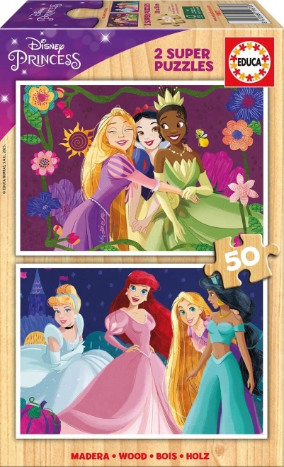 Puzzle in legno Disney Principesse 2x50 pezzi