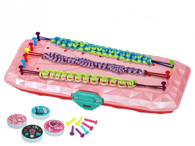 Set per Creare Braccialetti in Scatola Rosa