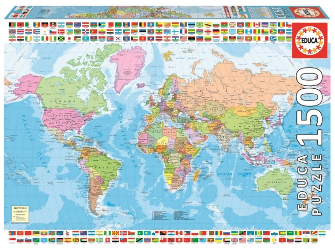 Puzzle Mappa Politica Del Mondo EDUCA 1500 Pezzi