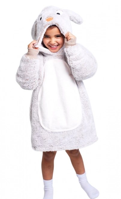 Cozy Noxxiez Coniglietto - Coperta felpa con cappuccio per bambini 3 - 6 anni