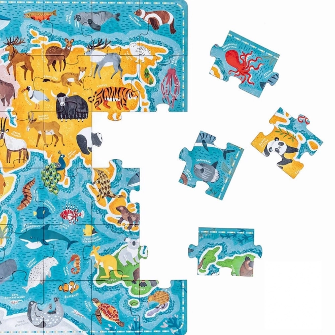 Puzzle Puzzlove 60 Pezzi - Mappa del Mondo Animali