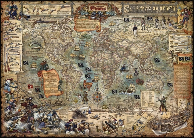 Puzzle Mappa dell'Arte: Pirati 2000 pezzi