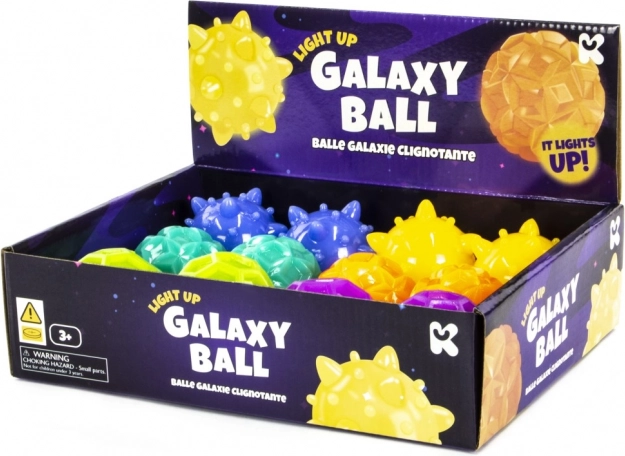 Pallina rimbalzante luminosa Galaxy con effetto LED 6 cm