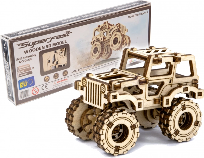 Puzzle 3D in legno Monster Truck