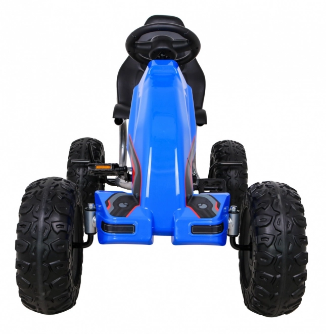 Grande kart a pedali STRONG per bambini Blu + capacità 100 kg + ruote EVA + Freno a mano + Sedile sportivo