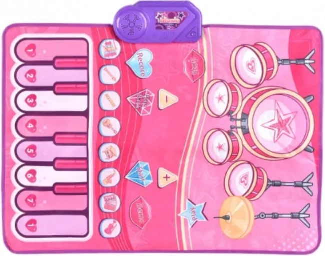 WOOPIE Grande Tappeto Musicale 2 in 1 Batteria e Pianoforte Interattivi