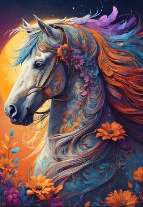 Puzzle Cavallo Fiorito 1000 Pezzi